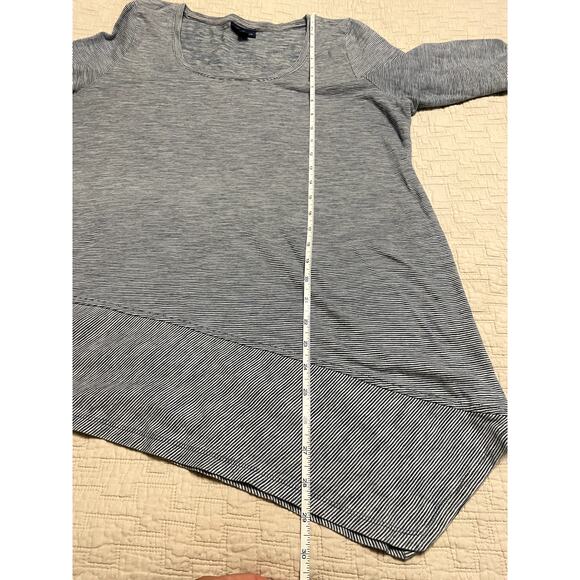 Pure J. Jill Striped Indigo Top Asymmetrical Size Small - Picture 5 of 6